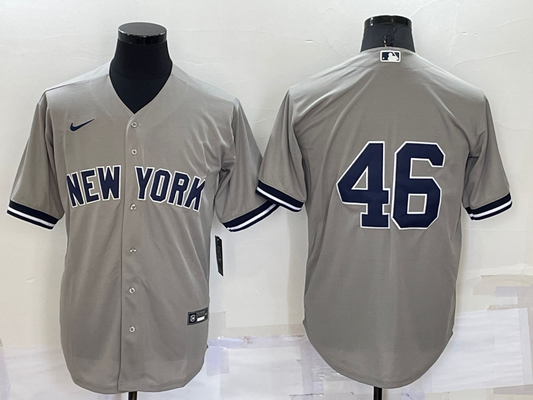 Men's New York Yankees Andy Pettitte #46 Gray Replica Player Name jersey