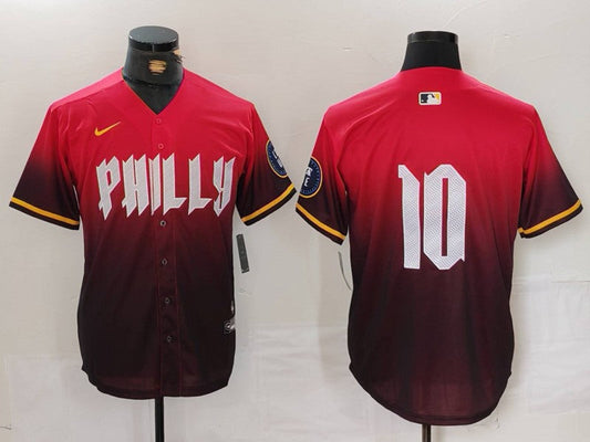 Men's Philadelphia Phillies J.T. Realmuto #10 Red 2024 City Connect Replica Player jersey