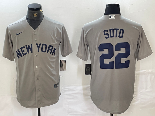 Men's New York Yankees Juan Soto #22 Gray Limited Game jersey