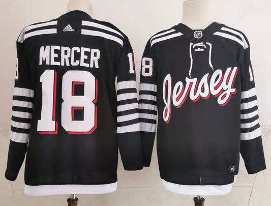 Men's New jersey Devils Jamie Dawson Mercer #18 Black Player Game jersey
