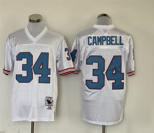 Men's Tennessee Oilers Earl Campbell #34 White Legacy Replica jersey