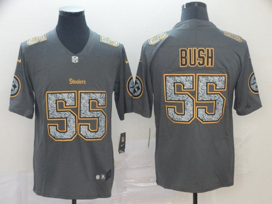 Men's Pittsburgh Steelers Devon Bush Jr. #55 Gray Player Game jersey