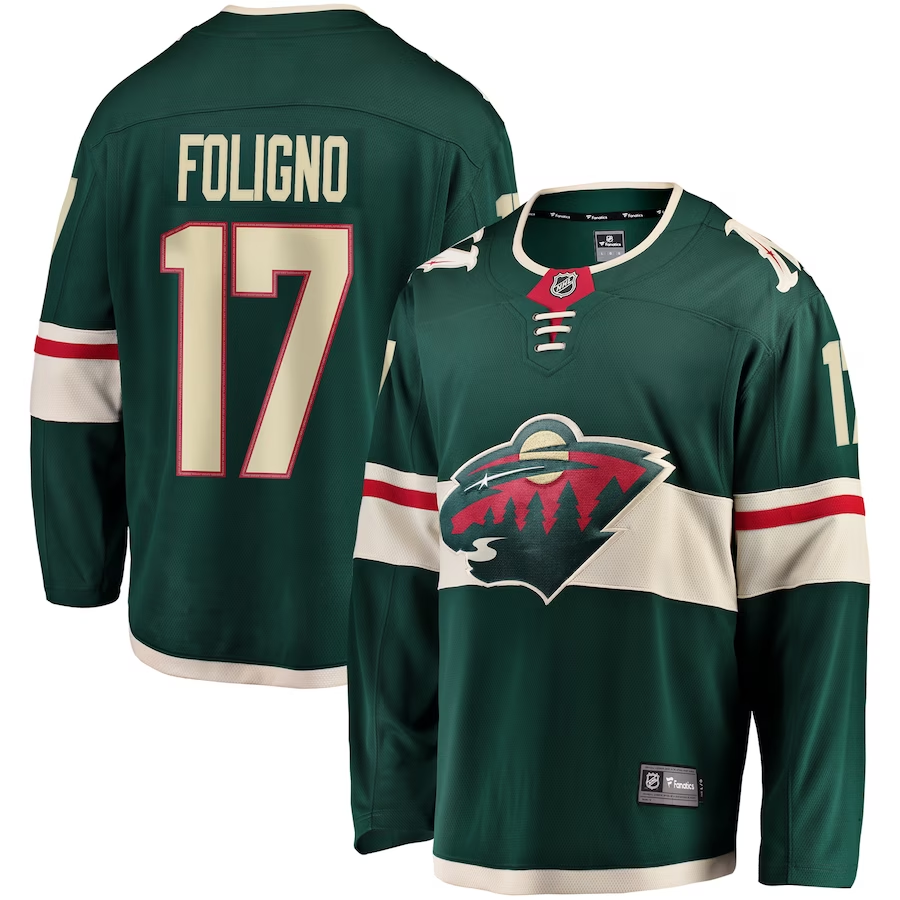 Men's Minnesota Wild Marcus Foligno #17 Green Home Breakaway Player jersey