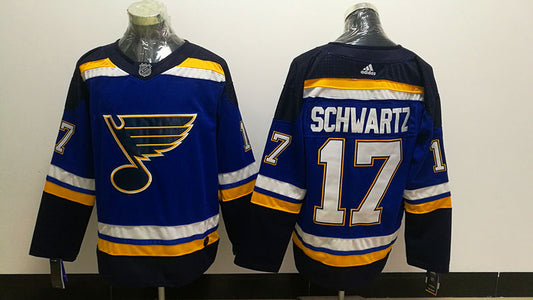 Men's St. Louis Blues Jaden Schwartz #17 Blue Home Breakaway Player jersey