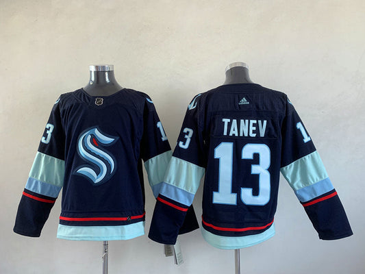 Men's Seattle Kraken Brandon Tanev #13 Deep Sea Blue Home Breakaway Player jersey
