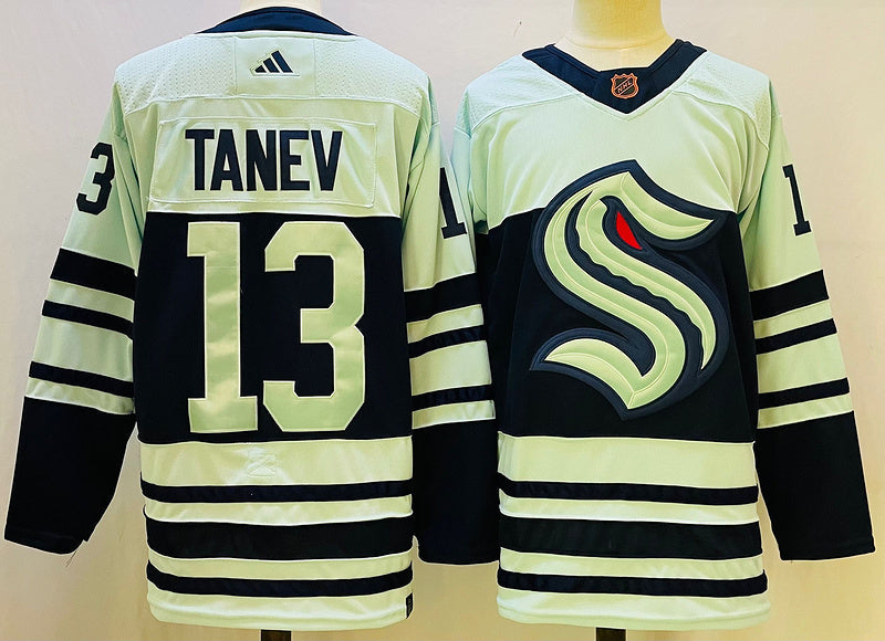 Men's Seattle Kraken Brandon Tanev #13 Blue Game jersey