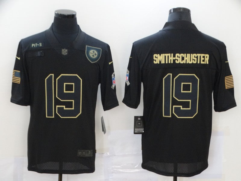 Men's Pittsburgh Steelers #19 JuJu Smith-Schuster Black Game jersey