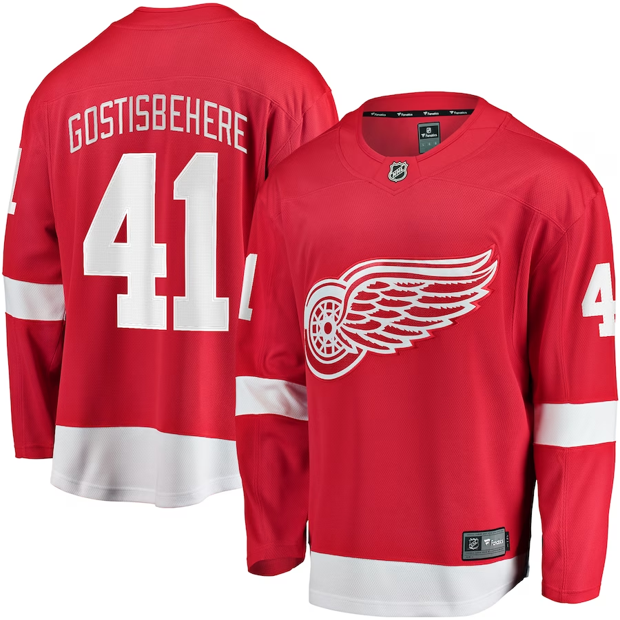 Men's Detroit Red Wings Shayne Gostisbehere #41 Red Home Breakaway jersey