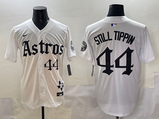 Men's Houston Astros Still Tippin #44 White Team Player Jersey