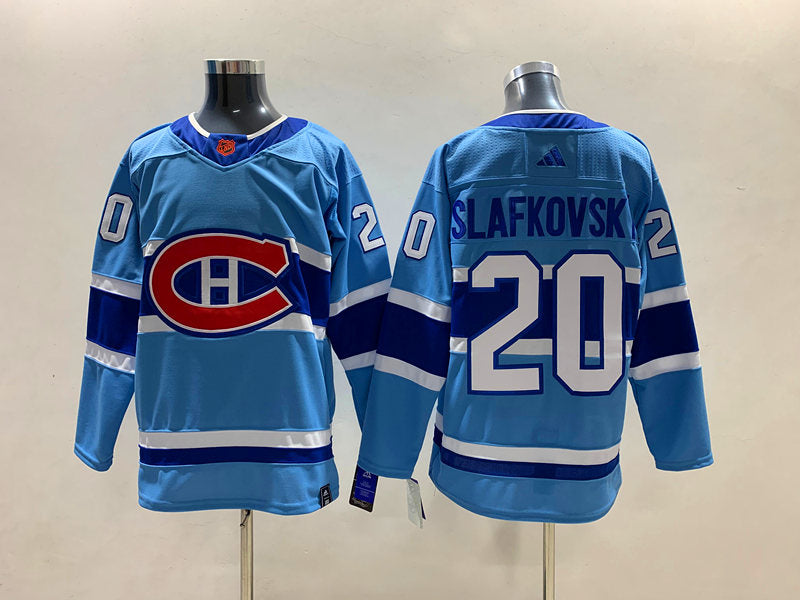 Men's Montreal Canadiens Juraj Slafkovsky #20 Blue Player Game jersey