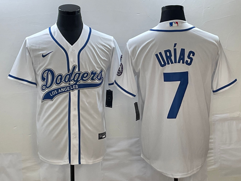 Men's Los Angeles Dodgers Julio Urias #7 White Player jersey Joint Edition