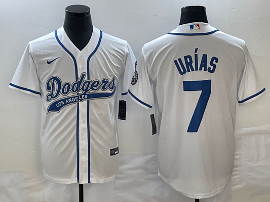 Men's Los Angeles Dodgers Julio Urias #7 White Player jersey Joint Edition