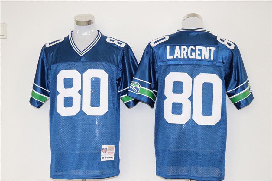 Men's Seattle Seahawks Steve Largent Mitchell & Ness Royal Legacy Replica jersey