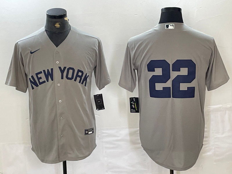 Men's New York Yankees Juan Soto #22 Gray Limited Game Name jersey