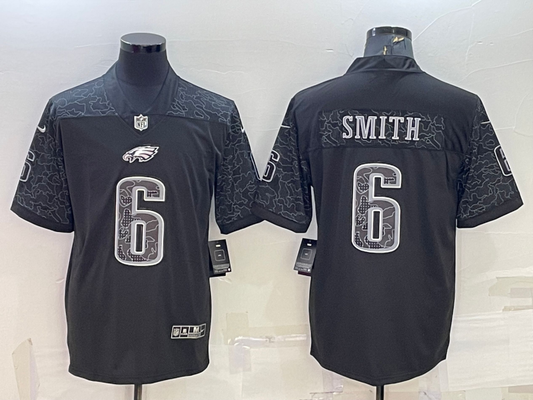 Men's Philadelphia Eagles DeVonta Smith #6 Black RFLCTV Limited jersey