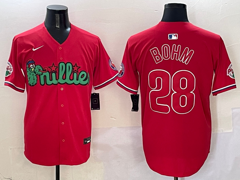 Men's Philadelphia Phillies Alec Bohm #28 Red Player jersey