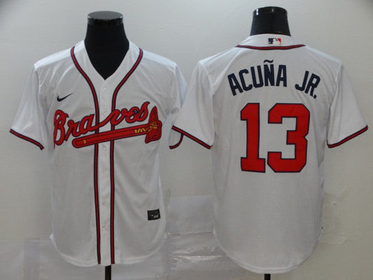 New Men's Atlanta Braves Ronald Acuna Jr. #13 jersey White