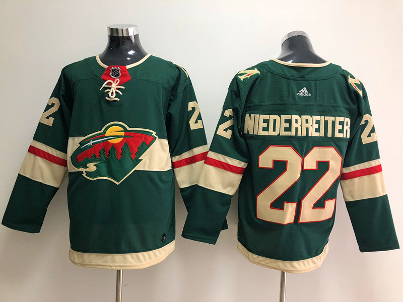 Men's Minnesota Wild Nino Niederreiter #22 Green Home Breakaway Player jersey
