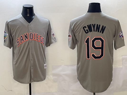 Men's San Diego Padres Tony Gwynn #19 Gray Limited Player jersey