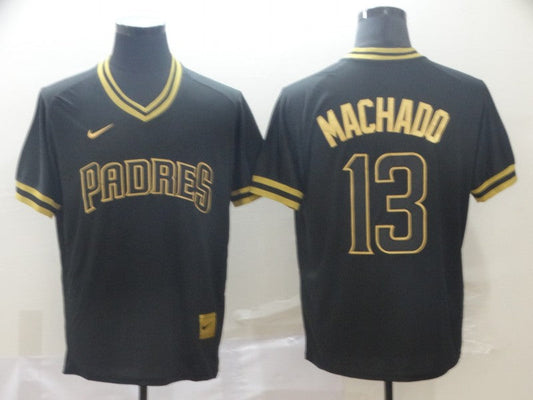 Men's San Diego Padres Manny Machado #13 Black Stitched jersey