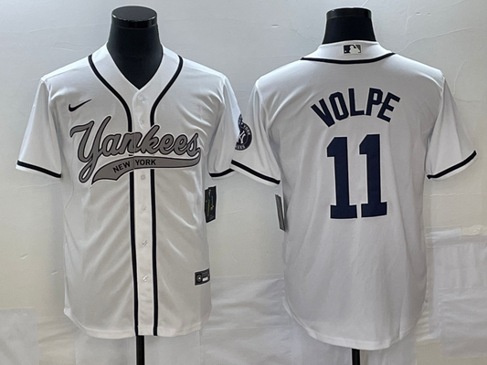 Men's New York Yankees Anthony Volpe #11 White Player jersey Joint Edition