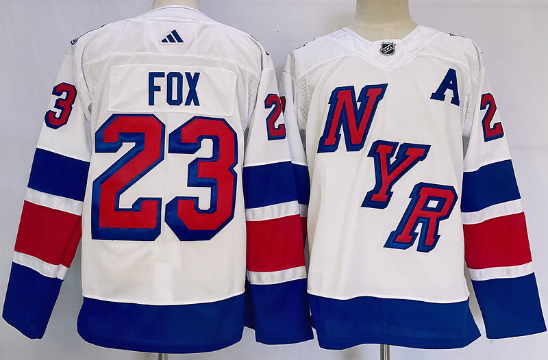 Men's New York Rangers Adam Fox #23 White Player Game jersey