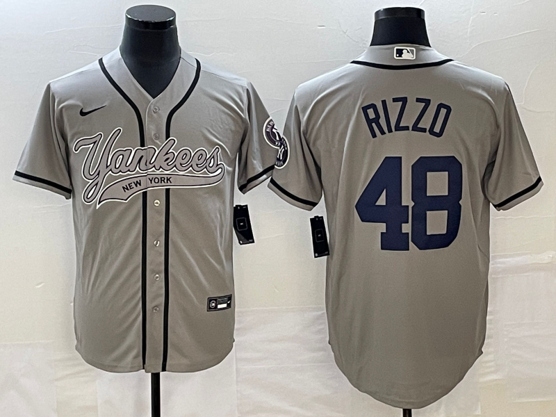 Men's New York Yankees Anthony Rizzo #48 Gray Player jersey Joint Edition