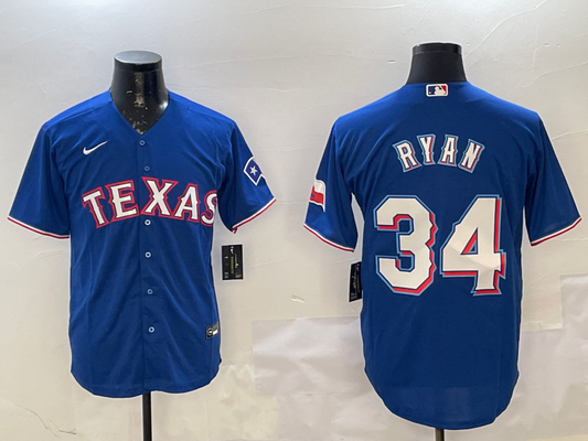 Men's Texas Rangers Nolan Ryan #34 Royal Replica Player jersey