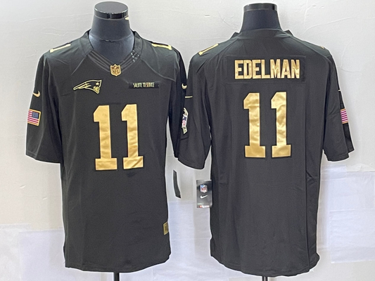 Men's New England Patriots Julian Edelman #11 Black Player jersey