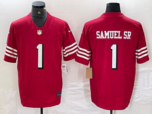 Men's San Francisco 49ers Deebo Samuel Sr #1 Scarlet Alternate Vapor F.U.S.E. Limited jersey