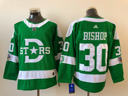 Men's Dallas Stars Ben Bishop #30 Green Breakaway Player jersey