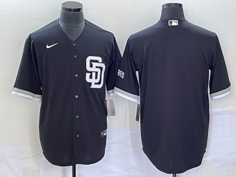 Men's San Diego Padres Black Replica Blank jersey