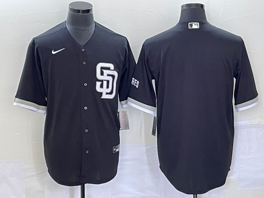 Men's San Diego Padres Black Replica Blank jersey