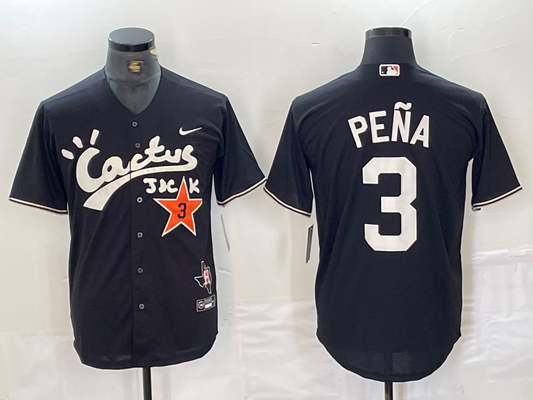 Men's Houston Astros Jeremy Pena #3 Black Limited Player jersey