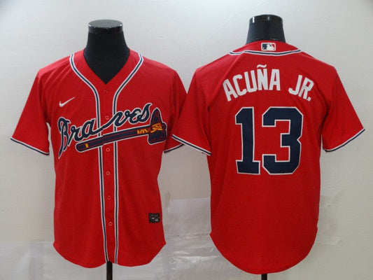 New Men's Atlanta Braves Ronald Acuna Jr. #13 jersey Red