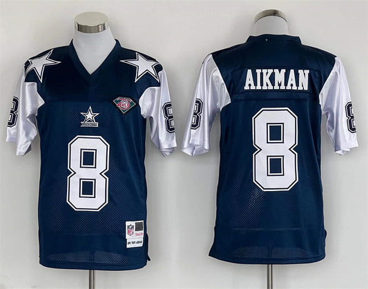 Men's Dallas Cowboys Troy Aikman Mitchell & Ness Navy Legacy Replica Player jersey