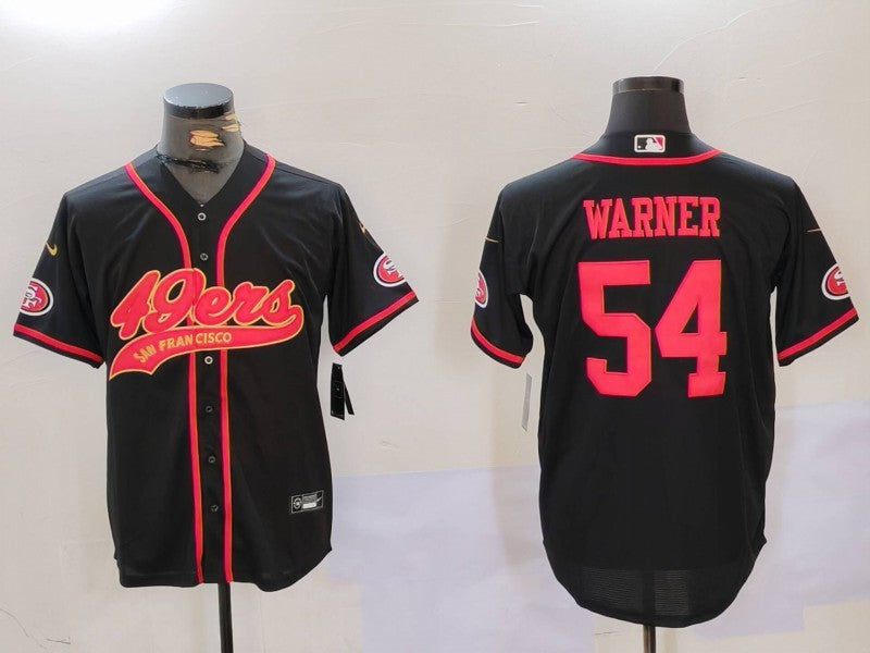 Men's San Francisco 49ers Fred Warner #54 Black Player jersey