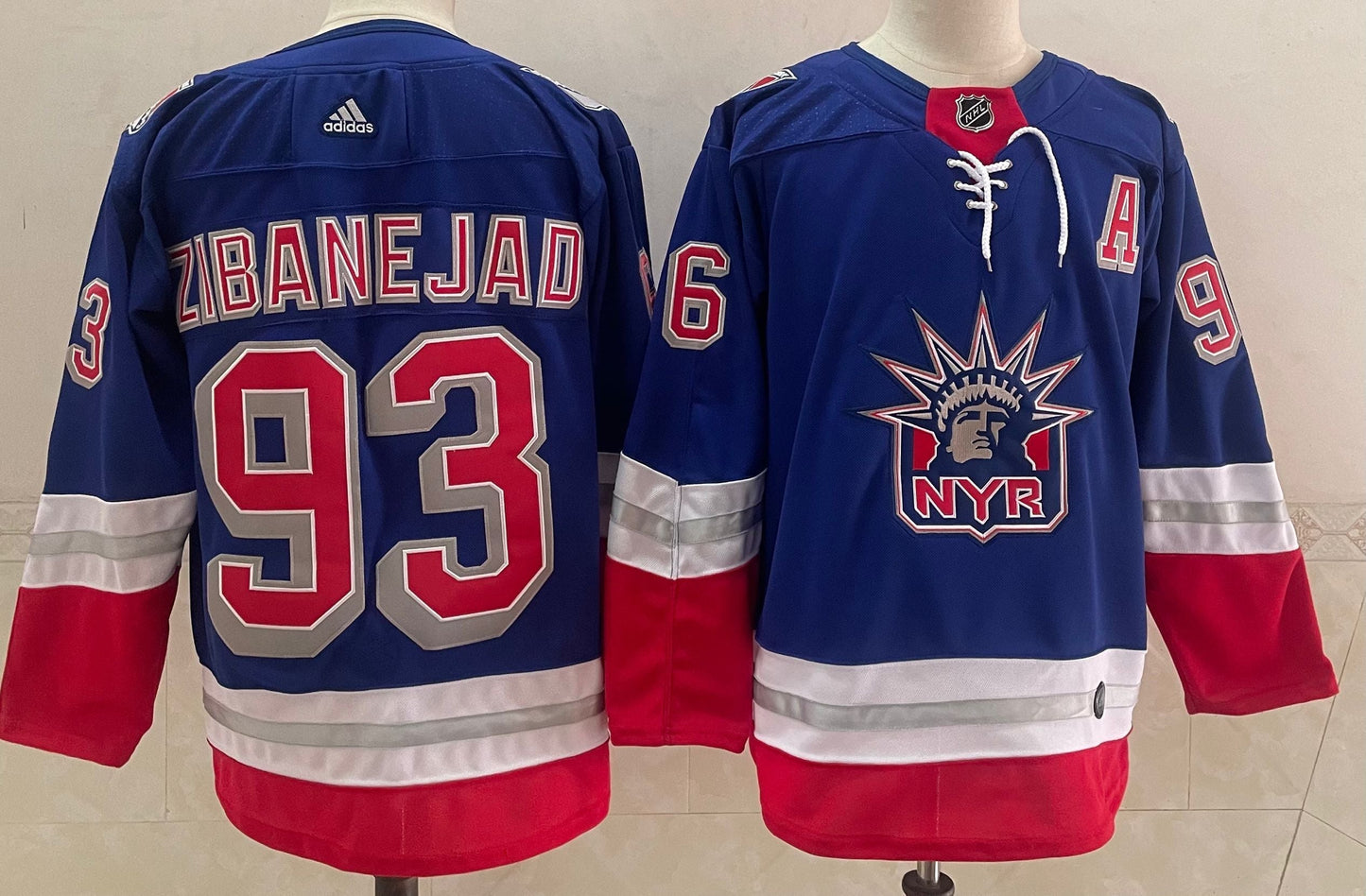 Men's New York Rangers Mika Zibanejad #93 Blue Player Game jersey