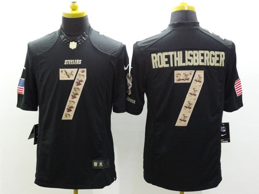 Men's Pittsburgh Steelers #7 Ben Roethlisberger Black Authentic Player jersey