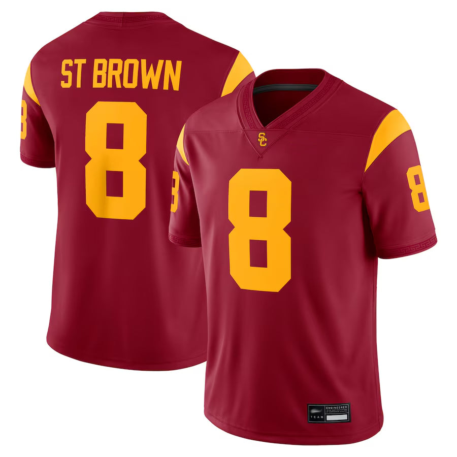 #8 Amon-Ra St. Brown Player Cardinal USC Trojans Home Game College Jerseys