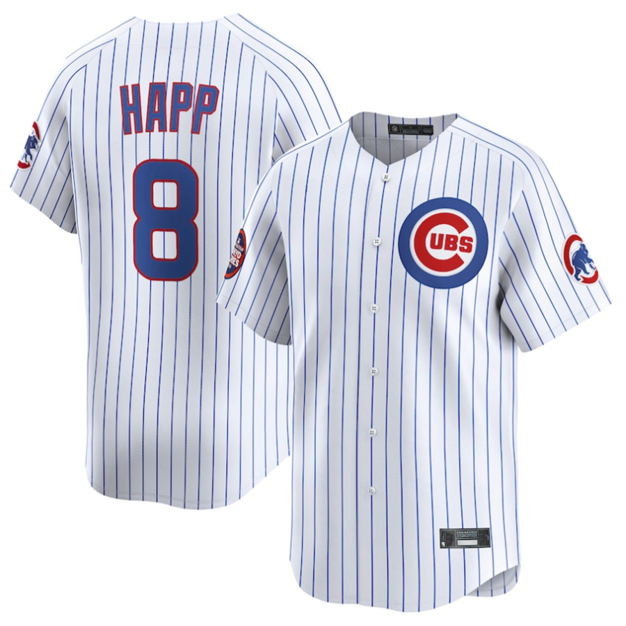 #8 Ian Happ Player C.Cubs White Home Limited Game Baseball Jerseys