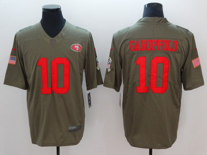 Men's San Francisco 49ers Jimmy Garoppolo #10 Brown Authentic Game jersey