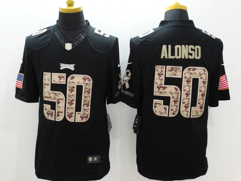 Men's Philadelphia Eagles Kiki Alonso #50 Black Game Player jersey