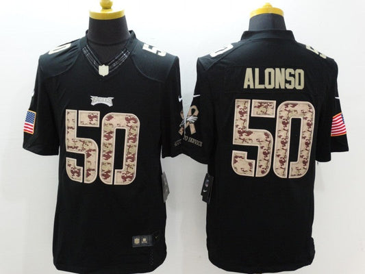 Men's Philadelphia Eagles Kiki Alonso #50 Black Game Player jersey