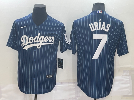 Men's Los Angeles Dodgers Julio Urias #7 Blue Stitched Player jersey