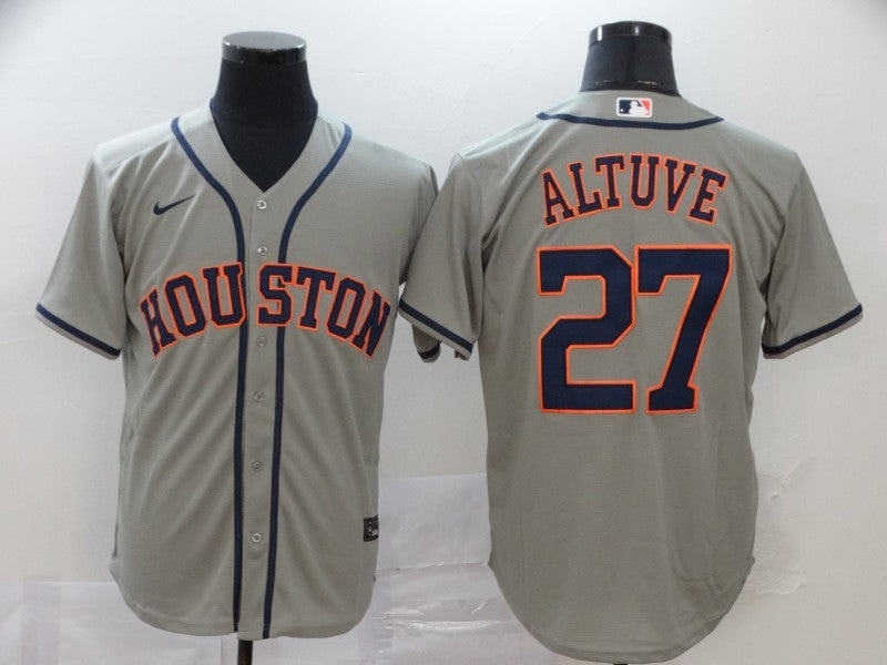 Men's Houston Astros Jose Altuve #27 Gray Replica Baseball jersey