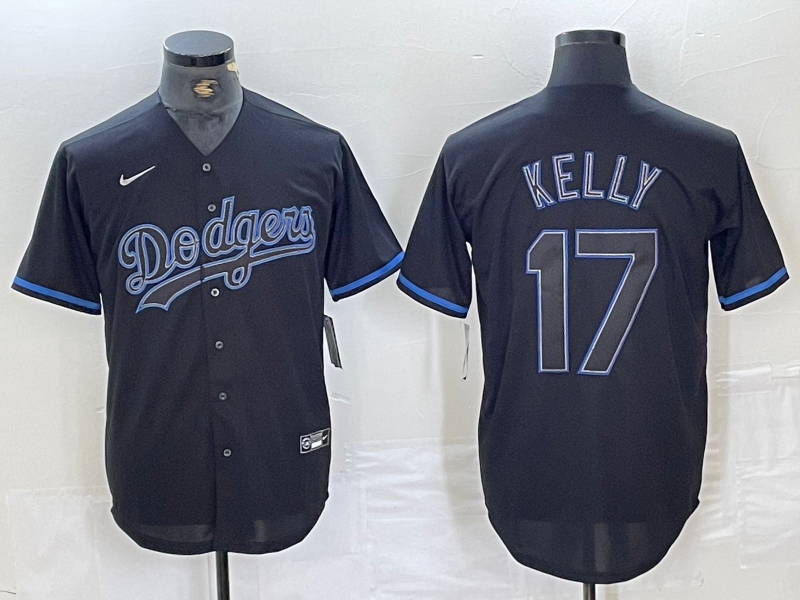Men's Los Angeles Dodgers Joe Kelly #17 Black Game Player jersey