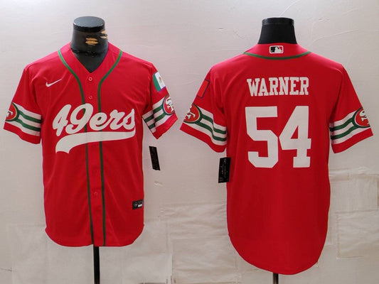 Men's San Francisco 49ers Fred Warner #54 Scarlet Game Player jersey