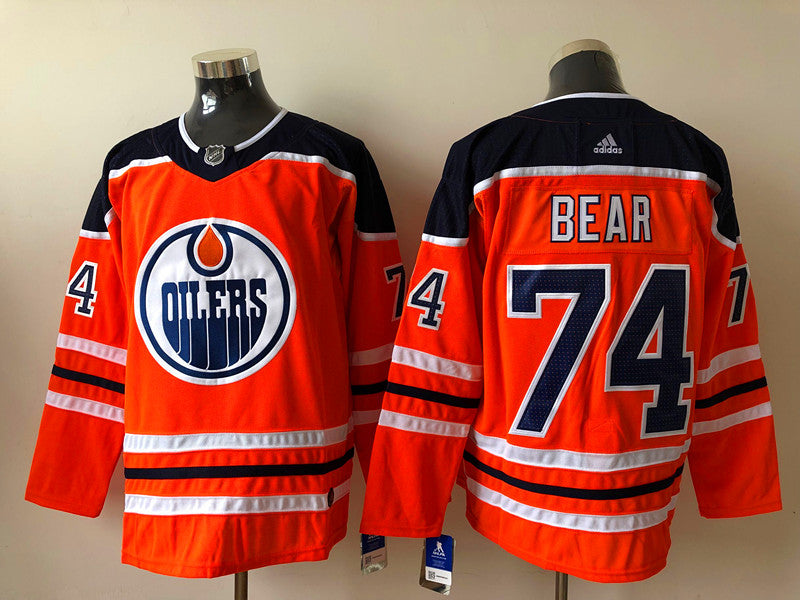 Men's Edmonton Oilers Ethan Bear #74 Orange Breakaway Player jersey