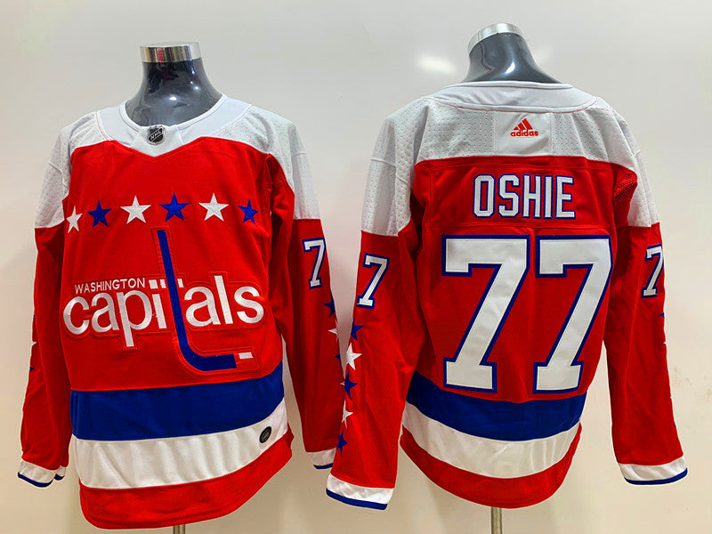 Men's Washington Capitals TJ Oshie #77 Red Player jersey